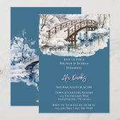 Invitation Winter Pont en bois Pond en bois Brunch & Bubbly (Devant / Derrière)