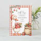 Invitation Winter Red Christmas Silly Goose Baby Shower (Debout devant)