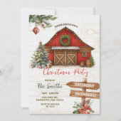 Invitation Winter Rustic Country Holiday Barnyard Party (Devant)