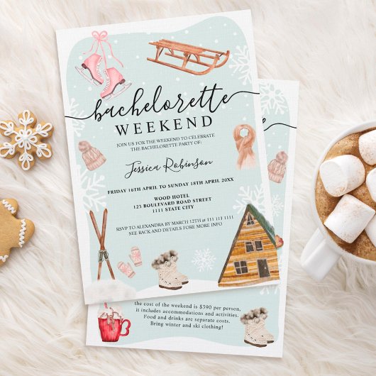 Invitation Winter ski bachelorette