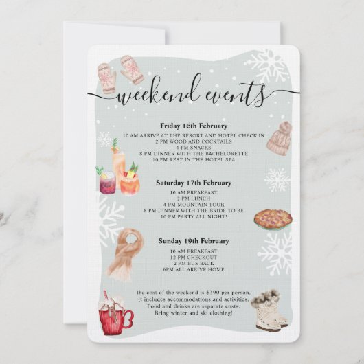 Invitation Winter ski bachelorette (Dos)