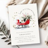 Invitation Winter Sleigh Its Cold Outside Neutral Baby Shower