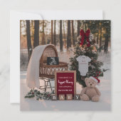 Invitation Winter Snow Christmas pregnancy announcement (Devant)