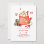 Invitation Winter Snowflake Festive Coffee Smore Baby Shower (Devant)