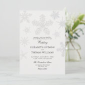 Invitation Winter Snowflake Lace Modern Classic Ivory Wedding (Debout devant)