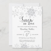 Invitation Winter Snowflakes Snow in Love Bridal Shower (Devant)