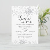 Invitation Winter Snowflakes Snow in Love Bridal Shower (Debout devant)