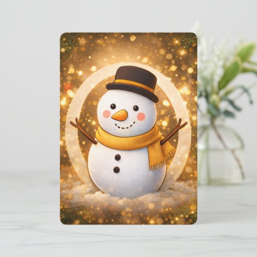 Invitation Winter snowman (Debout devant)