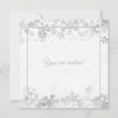 Invitation Winter Sweet 16 Anniversaire Silver Foil Snowflake (Dos)