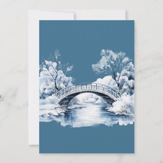 Invitation Winter Water Stream Bridge Bachelorette Party (Dos)