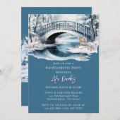 Invitation Winter Water Stream Bridge Bachelorette Party (Devant / Derrière)
