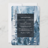 Invitation Winter Watercolor Forêt & Marine Blue & White Invi (Devant)