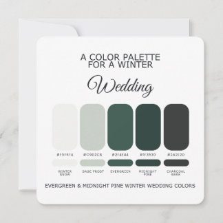 Invitation Winter Wedding Color Palette 2026 Card