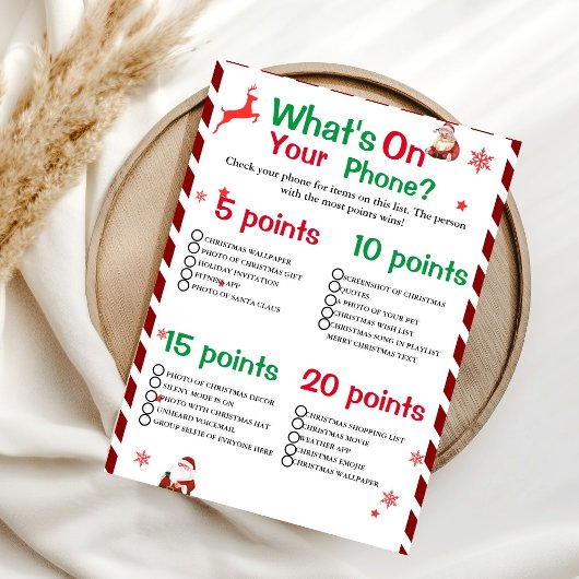 Invitation Winter What's on Your Phone Christmas jeu card