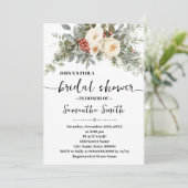Invitation Winter White Flowers Bridal Shower (Debout devant)