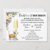 Invitation Winter White Flowers Bubbles & Bourbon Shower (Devant)