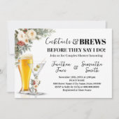 Invitation Winter White Flowers Cocktails & Brews Shower (Devant)