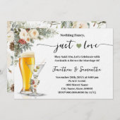 Invitation Winter White Nothing Fancy Just Love Wedding (Devant / Derrière)