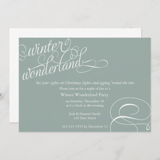 Invitation Winter Wonderland (Devant / Derrière)