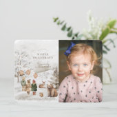 Invitation Winter Wonderland Animaux Anniversaire de enfant P (Debout devant)