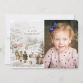 Invitation Winter Wonderland Animaux Anniversaire de enfant P (Devant)