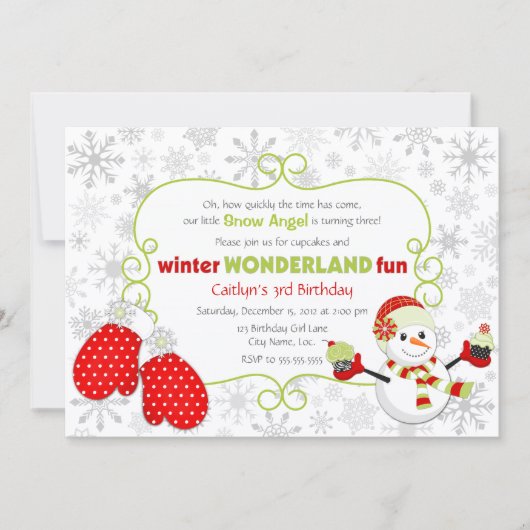 Invitation Winter Wonderland Anniversaire (Devant)