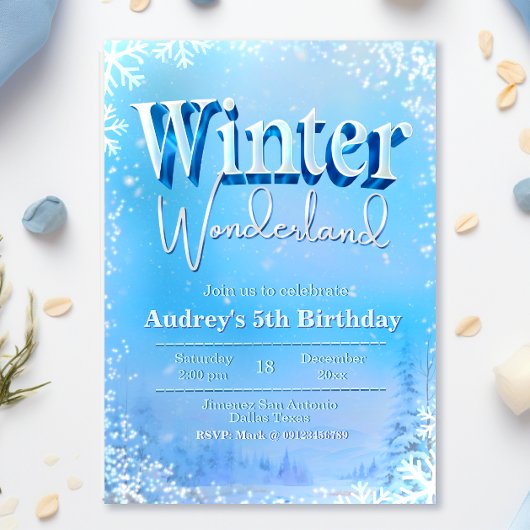 Invitation Winter Wonderland Anniversaire