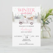 Invitation Winter Wonderland Anniversaire, Fille 3e Anniversa (Debout devant)