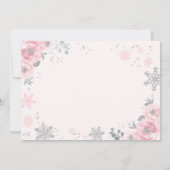 Invitation Winter Wonderland Anniversaire Silver Pink Snowfla (Dos)
