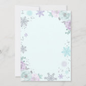 Invitation Winter Wonderland Anniversaire Silver Purple Snowf (Dos)