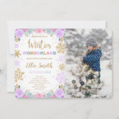 Invitation Winter Wonderland avec photo (Devant)