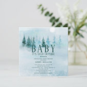 Invitation Winter Wonderland Baby Il fait froid dehors (Debout devant)