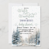 Invitation Winter Wonderland Baby shower de Noël (Devant)