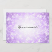 Invitation Winter Wonderland Baby shower pourpre (Dos)