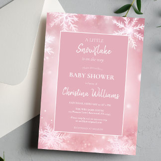 Invitation Winter Wonderland Baby shower rose