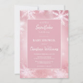 Invitation Winter Wonderland Baby shower rose (Devant)