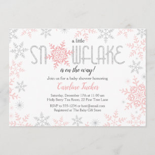 Invitation Winter Wonderland Baby shower rose Parties scintil