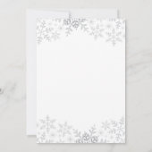Invitation Winter Wonderland Baby shower Silver Snowflakes (Dos)