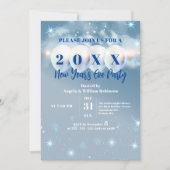 Invitation Winter Wonderland Balloons Blue New Year's Eve (Devant)