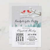 Invitation Winter Wonderland Bird Reindeer Bachelorette Party (Devant / Derrière)