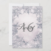 Invitation Winter Wonderland Bleu Blanc Élégant Snowflakes (Dos)