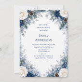 Invitation Winter Wonderland Bleu Rose Blanche Brunch & Bubbl (Devant)