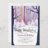 Invitation Winter Wonderland Blue Purple Silver Photo (Devant)