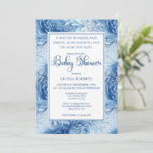 Invitation Winter Wonderland Blue Snowflakes Baby shower (Debout devant)