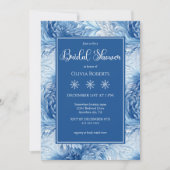 Invitation Winter Wonderland Blue Snowflakes Fête des mariées (Devant)