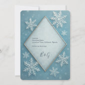 Invitation Winter Wonderland Blue Snowy Romant enregistrer la (Dos)