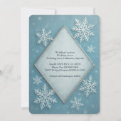 Invitation Winter Wonderland Blue Snowy Romantique mariage (Dos)