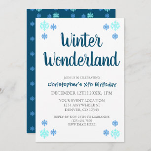 Invitation Winter Wonderland Boy Anniversaire