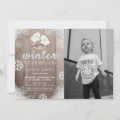 Invitation Winter Wonderland Boy Photo Anniversaire Invitatio (Devant)