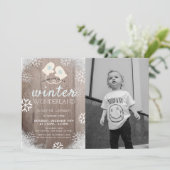 Invitation Winter Wonderland Boy Photo Anniversaire Invitatio (Debout devant)